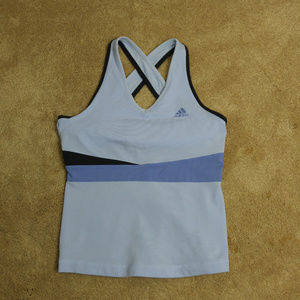 Adidas Blue Cross-Back Athletic Top